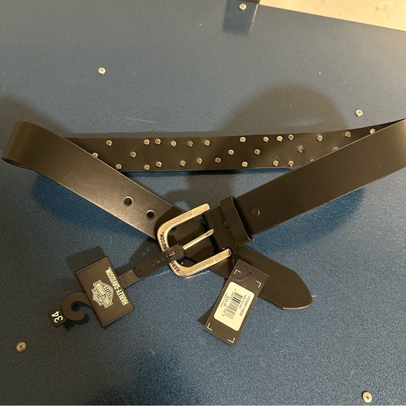 Harley Davidson Metal Lettering Black Leather Belts New - Picture 2 of 4